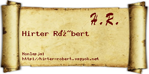 Hirter Róbert névjegykártya